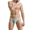 Men's Low Waist Ice Silk Solid Color Brief Panties Breathable Thin Bikini Briefs Underwear