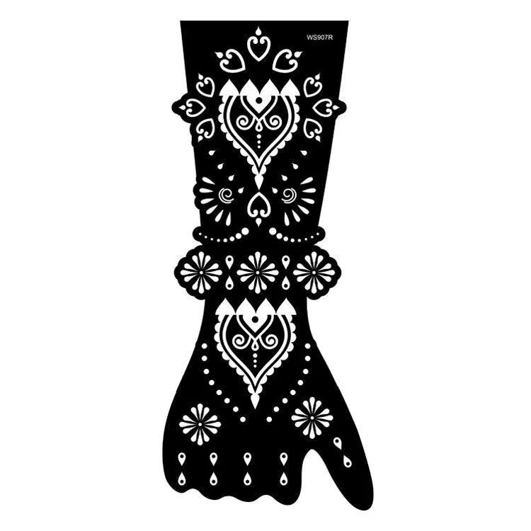Indian Henna Rose Lace Flower Tattoo Stencil Women DIY Body Legs Arm Art Airbrush Painting Mandala Tattoo Stencil Template