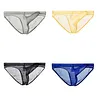 Men's Ultra Thin Breathable Mesh Elephant Nose Pouch Triangle Briefs Underwear Hip Coverage Bikini Panties