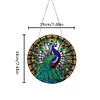 5D Diamond Painting Double Sided Effect  Stained Glass Panel Decorative Home Garden Decoration Hanging Kit(Pecock)