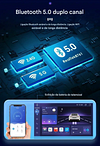 Modelo mais recente de 7 polegadas Dual HD est&eacute;reo para autom&oacute;vel, leitor multim&eacute;dia port&aacute;til sem fios com ecr&atilde; t&aacute;ctil e liga&ccedil;&atilde;o inversa/Siri/Bluetooth/Navega&ccedil;&atilde;o