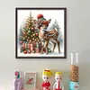 Snowman and Reindeer - 18CT Stamped Cross Stitch - 30*30cm - Animal Xmas