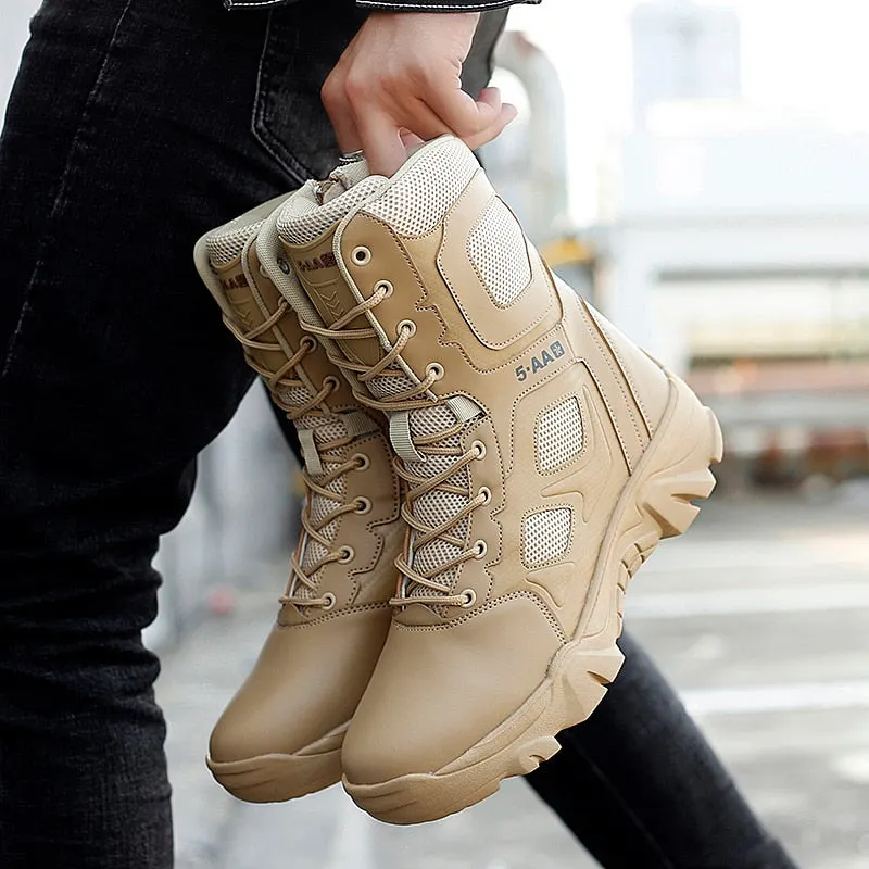 Desert Tactical Men Boots Wear-resisting Army Boots Men Fashion Outdoor Hiking Men Combat Ankle Boots Zapatos Hombre Big Size 47