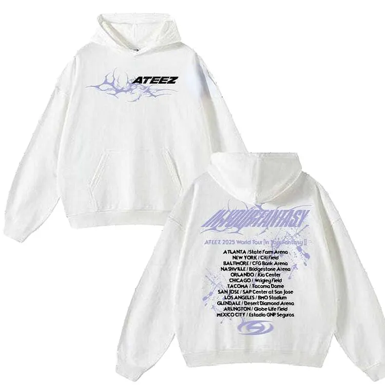 ATEEZ 2020 ヨーロッパツアー トレーナー Ateez 2026 In Your Fantasy Tour Setlist Zip Up Hoodie