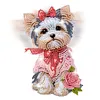 DIY Pink Yorkshire Terrier-Acrylic Diamond Painting Ornaments With Shaking Head Function