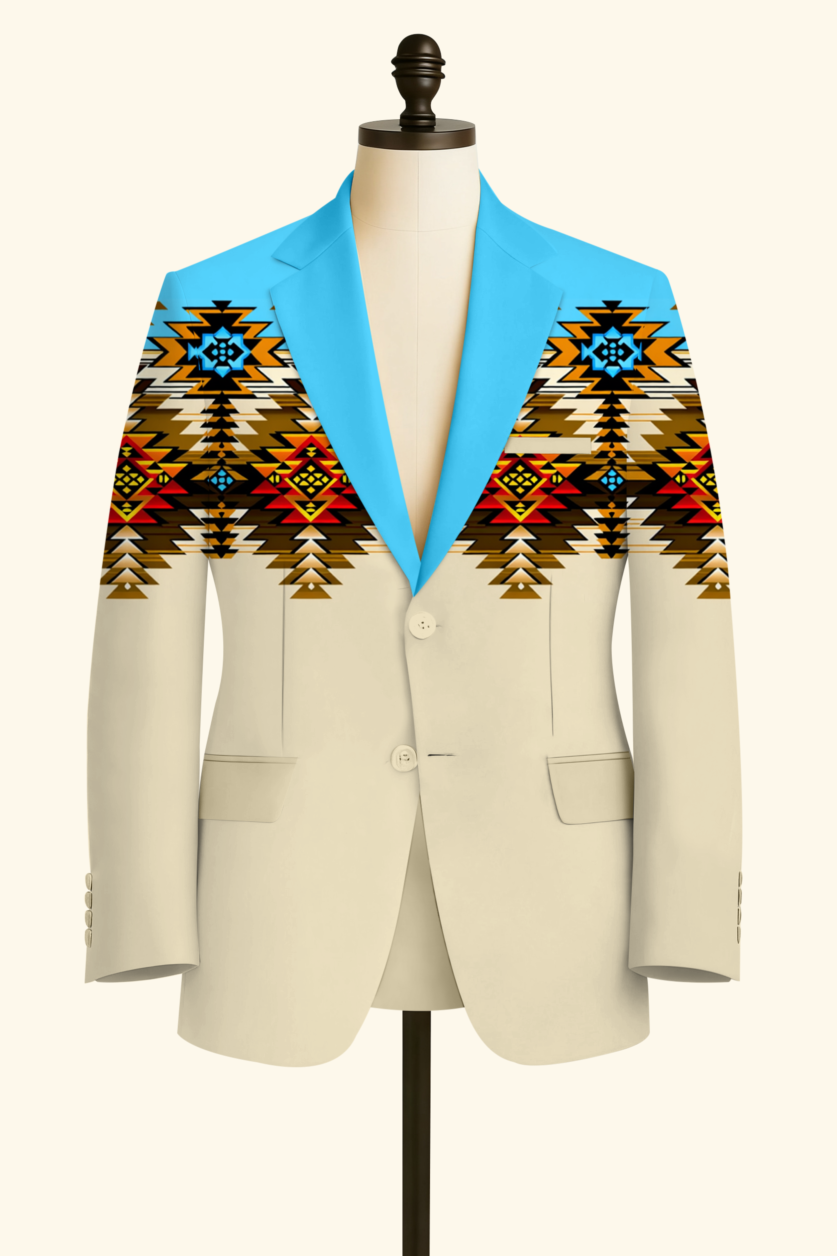 Men's Aztec tribal style/West African cowboy suit, retro Western style ...