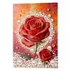 Red Roses DIY Pearl Painting Kit with Frame 30x40cm Pearl Gem Paintings Picture Arts Craft for Adults Beginners Gift Home Wall Decor
