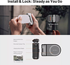 MagCam 3-in-1 Phone Grip Set With MagSafe Wireless Charging/Removable Bluetooth Remote Control, Built-in Mobile Power Bank Phone Holder