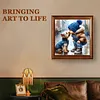 (US Local)Paint By Numbers Kit On Canvas DIY Oil Art Boy Dog Picture Home Decor40x40cm
