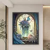 (Big Size) Vase And Butterfly In Garden - 14CT Stamped Cross Stitch 50*60cm/19.69*23.62in