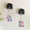 7pcs Double Side Diamond Painting Special-shaped Drill Unicorn Keychain Kits