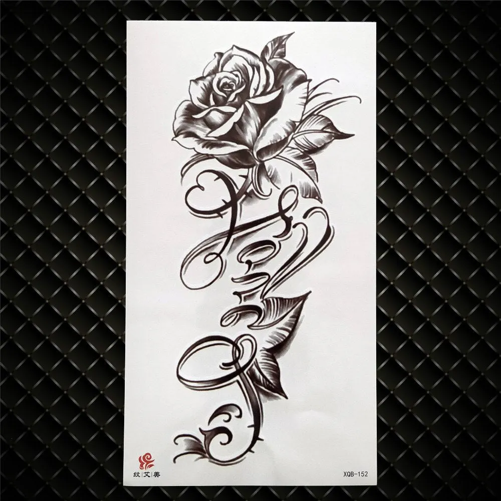 3D Skeleton Fake Temporary Tattoo For Women Men Death skull Dragon Tattoos Geometric Rose Creative Waterproof Tatoos Chest Waist