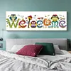 Partial Cross Stitch Kits Owl Welcome Sign 14CT Counted Home Decoration Set(Brand)