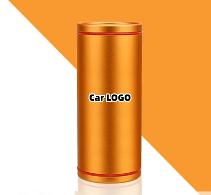 High-end car logo metal cylinder tissue box