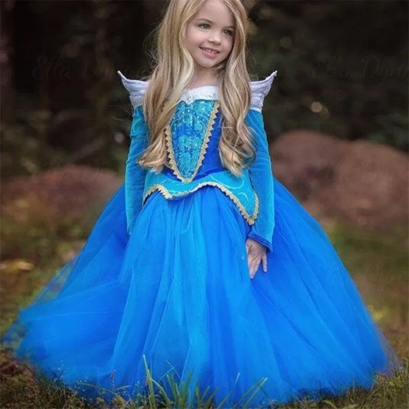 4-10 Yrs Fancy Baby Girl Halloween Cosplay Costume Beauty And The Beast Dress Carnival Christmas Princess Kids Dresses For Girls 1108-1
