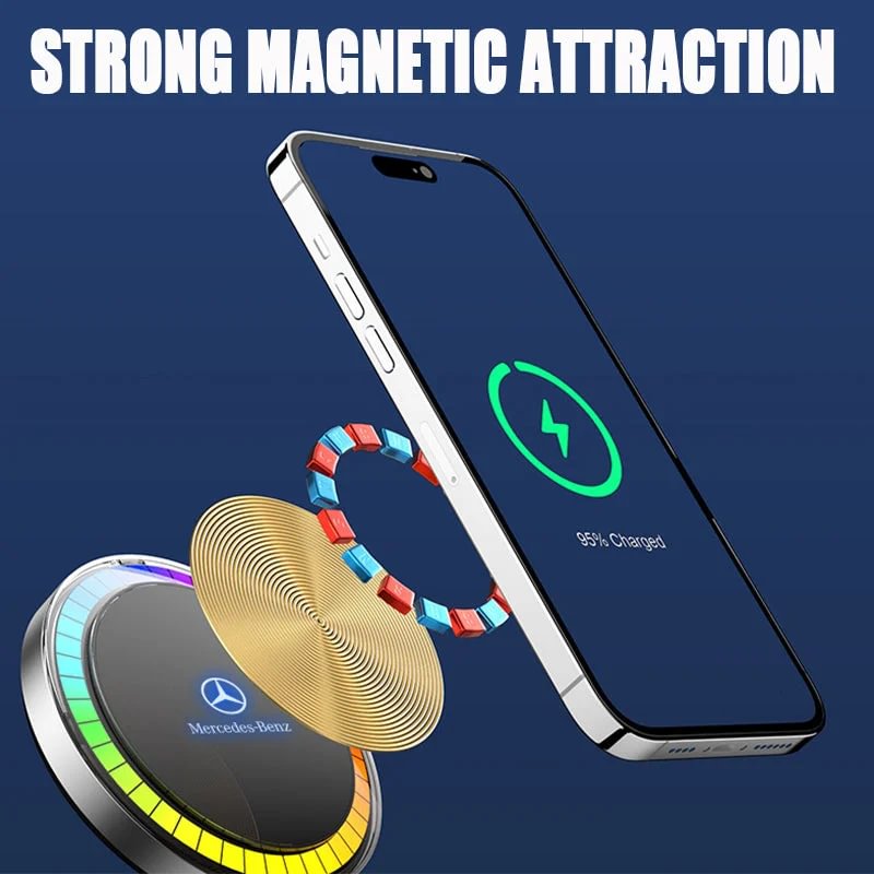 🔥Hot Sale🔥Magnetic Car 15W Wireless Fast Charge With RGB Light
