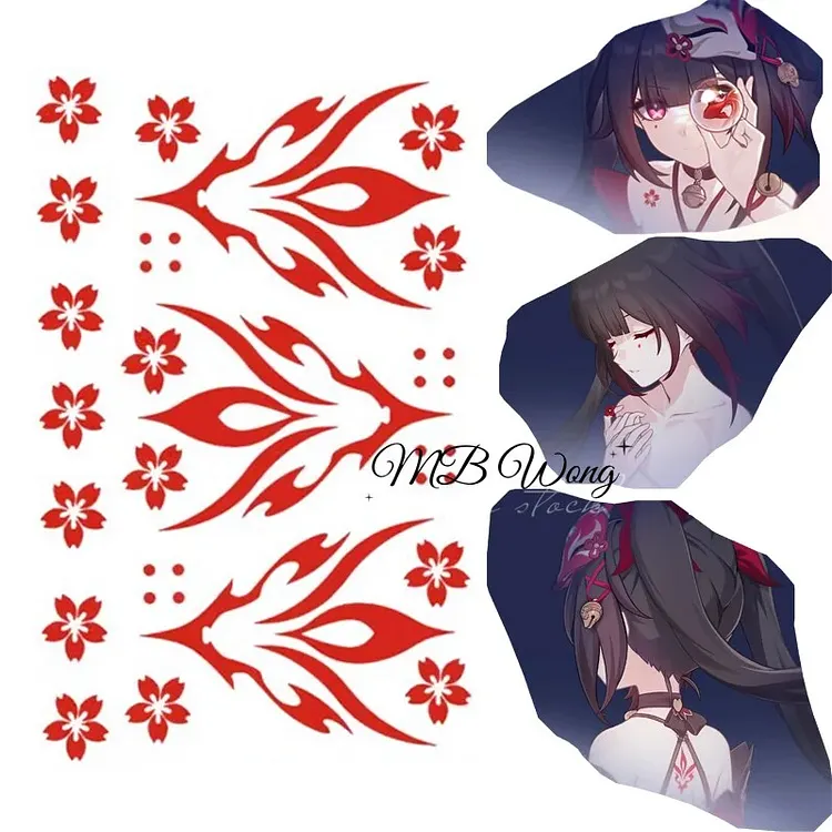 Sparkle Cosplay Tattoo Stickers Waterproof 