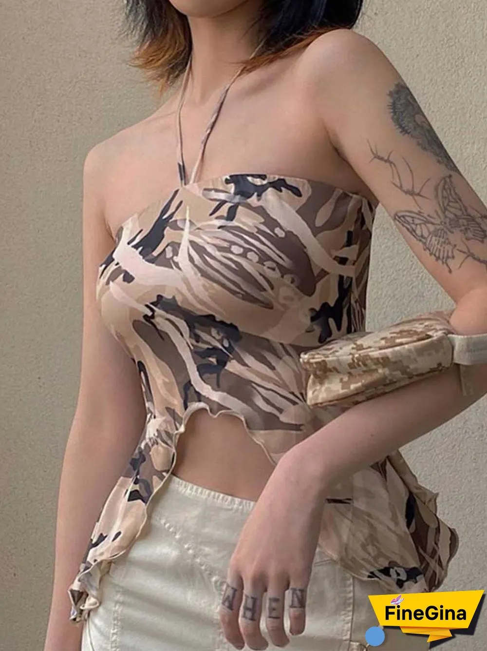 Sexy Crop Tops Black Tanks Strapless Vest Irregular Summer Y2K Top Women Club Outfits Halter Cami Top Backless Off Shoulder