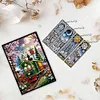 (US Local)Christmas Train A5 Size Diamond Painting Notebook Set with 4Pcs Bookmark Gift