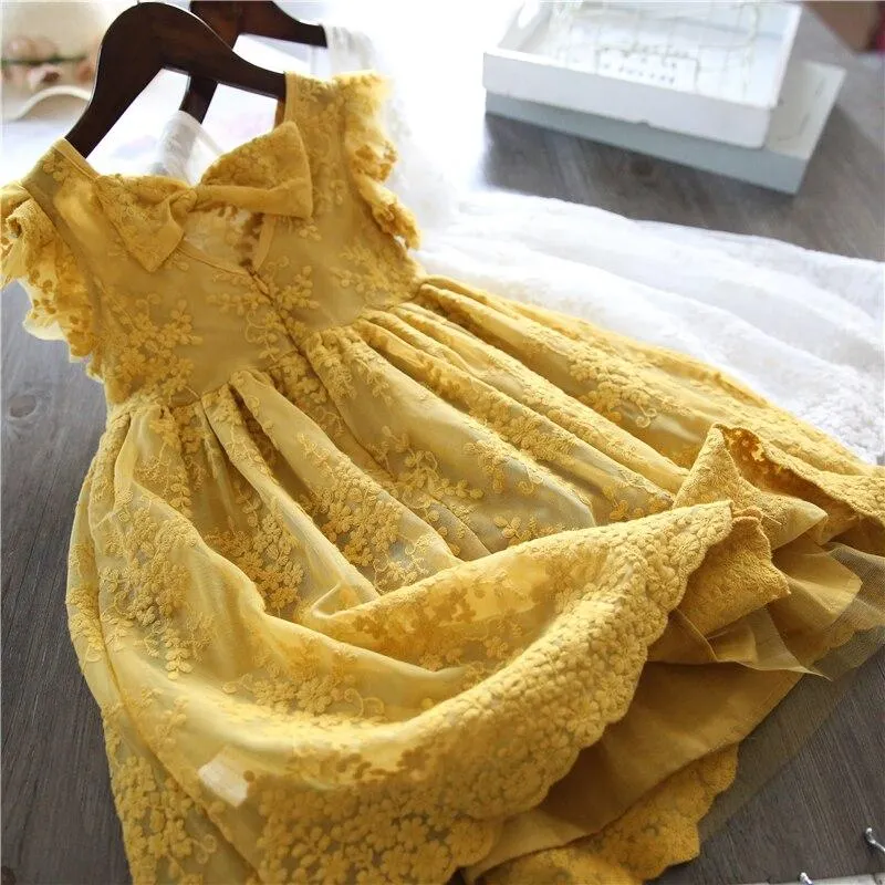 Floral Girls Clothing Children Baby Dresses for Girl Wedding Party Dress Princess Ceremony Prom Communion Gown Vestido Infantil