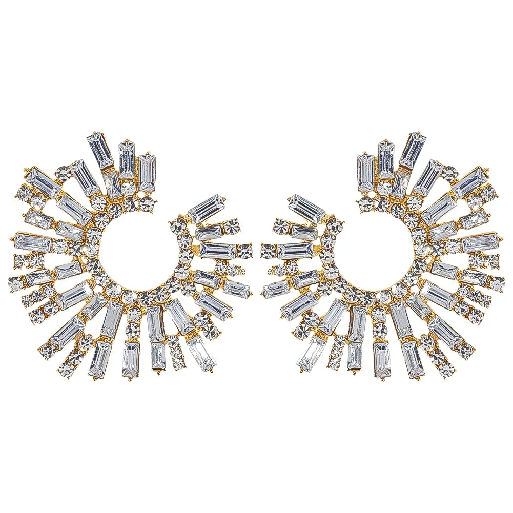 Dvacaman New Shiny Rhinestone Earrings Tassel Drop Earrings For Women Luxury Jewelry Long Dangle Earrings 2022 Party Accessories