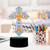 5D DIY Diamond Painting 7 Color Night Light Lamp Home Decoration Ornament Gift Kit(Cross)