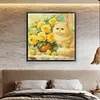 (US Local)Rose Cat-14CT Stamped Cross Stitch Kit(61x61cm)
