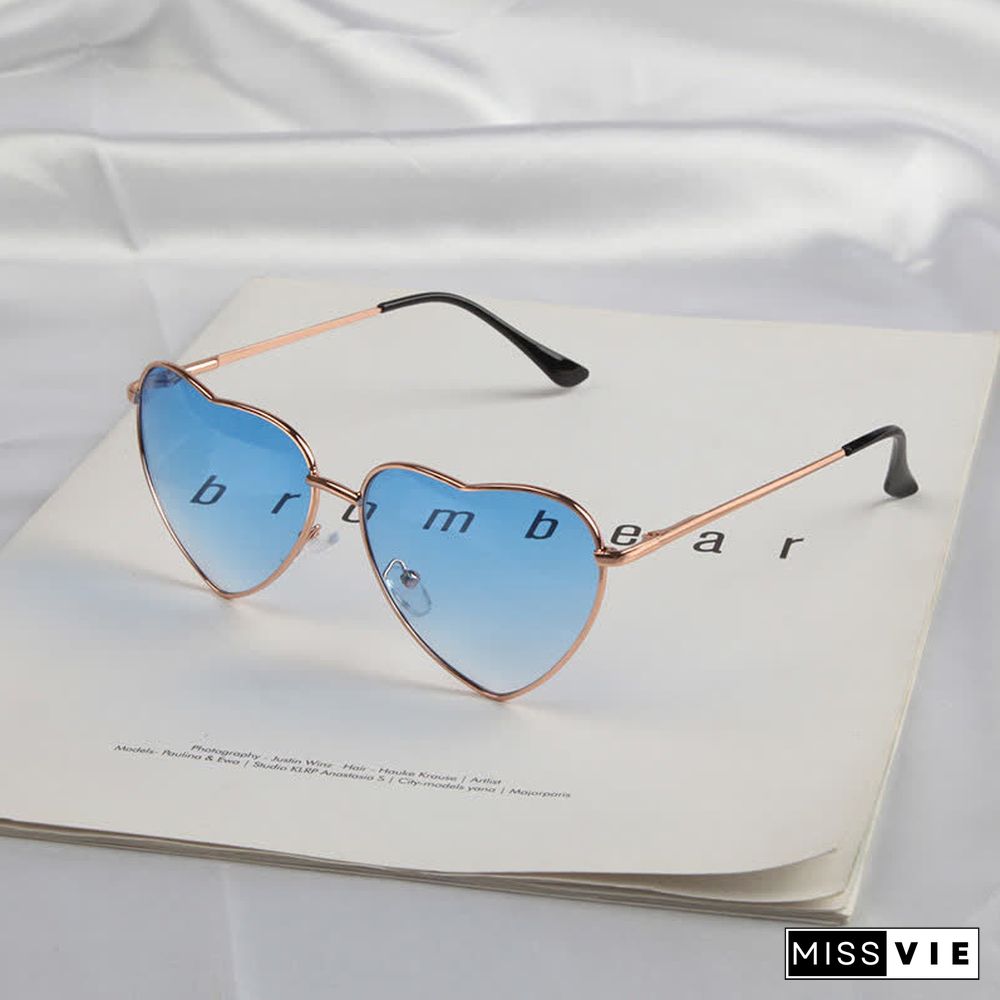 Love Heart Design Gradient Color Sunglasses