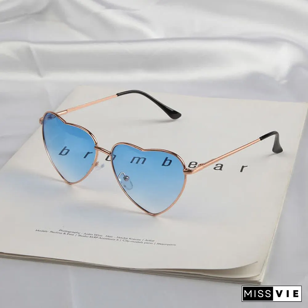Love Heart Design Gradient Color Sunglasses