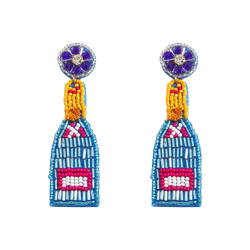 Dvacaman Bohemian Colourful Weave Beaded Flower Statement Drop Earrings Women Ethnic Handmade Seed Beads Dangle Earrings Jewelry