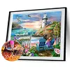 （Big Size）Seaside Lighthouse-Full Round Diamond Painting 60*50cm