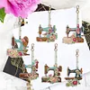 6pcs DIY Diamond Special Shaped Sewing Machine Keychain Kits