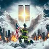 Diamond Painting -DIY Round Drill Firefighters and the Twin Towers(40*40CM)
