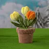 DIY Handmade Twist Stick Craft Small Potted Plants Chenille Stems Craft Pipe Cleaners Gift Decor Set
