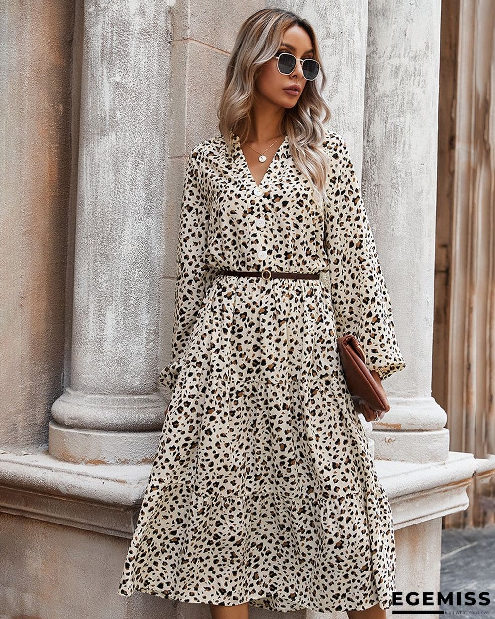 European and American Women's Leopard Print Dress Women | EGEMISS
