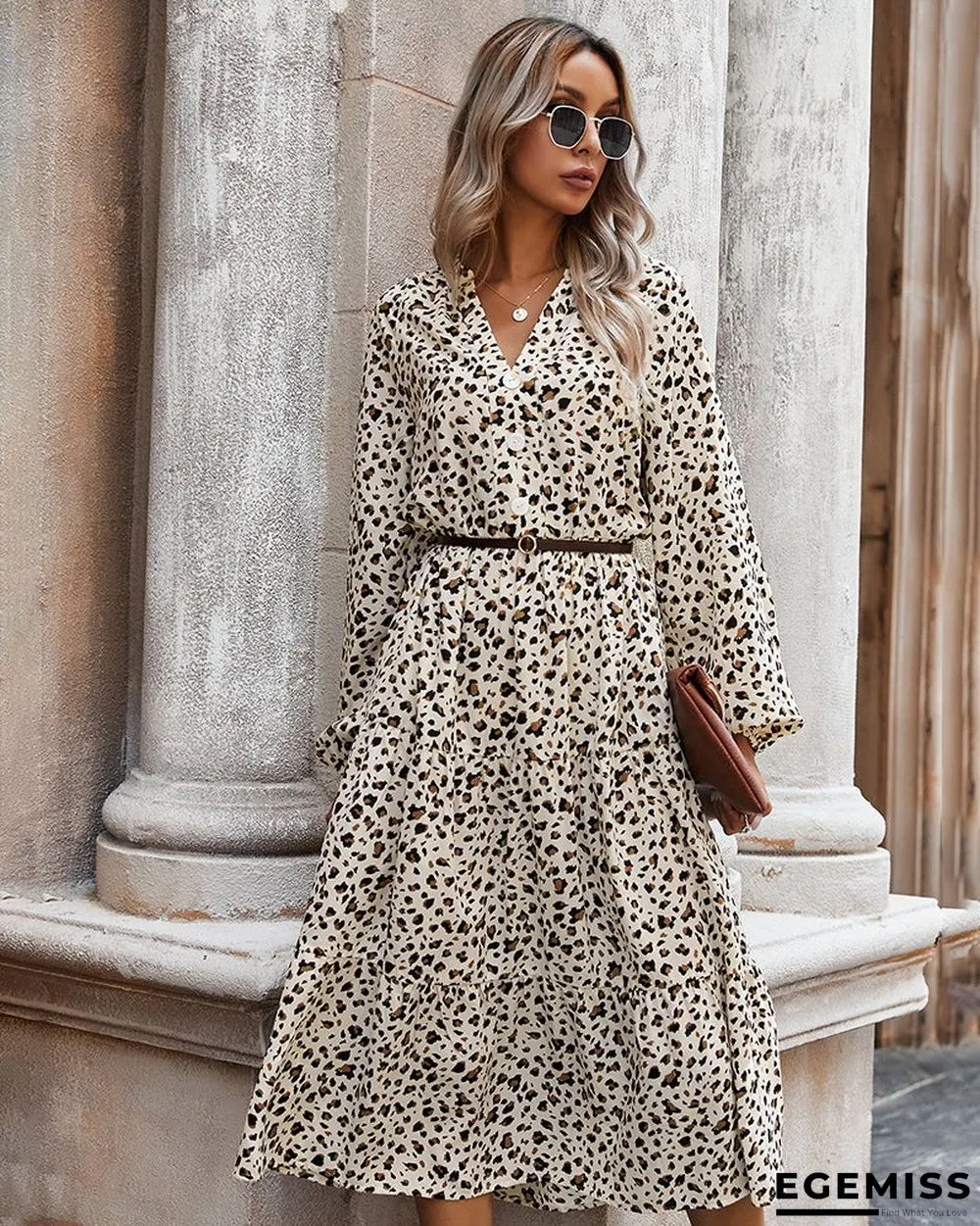 European and American Women's Leopard Print Dress Women | EGEMISS