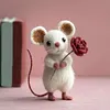 Felt Mouse Ornaments Cute Charming Handmade Valentine Felt Mice Figurines Valentines Day Gift Animal Decoration for Easter Gifts Wedding Party Supply
