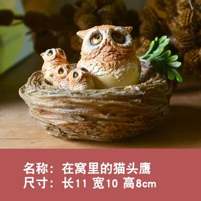 Everyday Collection Owl animal Figurine Modern Crafts home Decoration accessories miniature garden tabletop Shelves ornament