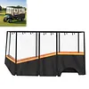 [US Local Warehouse] Fits 6-Person Golf Cart Rain Cover with Transparent Windshield & Reflective Strips 600D Waterproof Oxford Fabric Outdoor Golf Cart Protector Compatible with Club Car & for EZGO