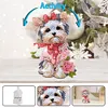DIY Pink Yorkshire Terrier-Acrylic Diamond Painting Ornaments With Shaking Head Function