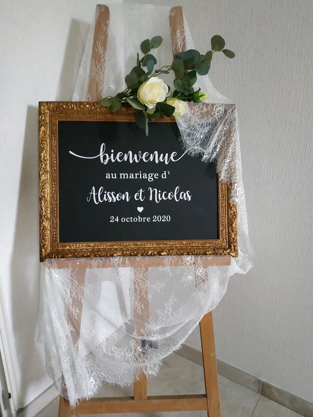 French Style Wedding Mirror Vinyl Decal Custom Names Wall Sticker Wedding Welcome Sign Vinyl Murals Romantic Mariage D&eacute;cor AZ843