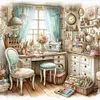 Cottage - 14CT Stamped Cross Stitch - 50*50cm