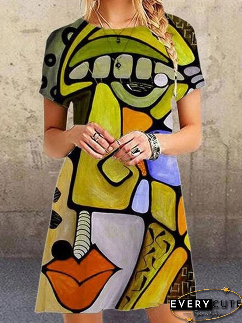 Fashion Printed Large Size Loose Dress