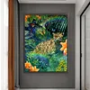 >SALE<Full Embroidery Cotton Thread 11CT Printed Leopard Cross Stitch Artwork 50x65cm