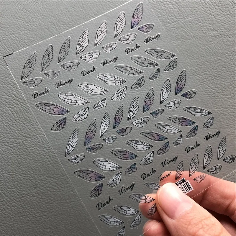 1pc Corpse Bride Nail Sticker Abstract Girl Butterfly Flower Rose Nail Art Decal Manicure Decorations Nail Decals Designer-Nail Inspo