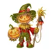Halloween-Vogelscheuche aus Acryl (Kopf sch&uuml;tteln) &ndash; 5D-Bastelornament zum Selbermachen