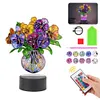 (US Local)Acrylic Double Sided Butterfly Vase Diamond Painting LED Night Light for Desktop