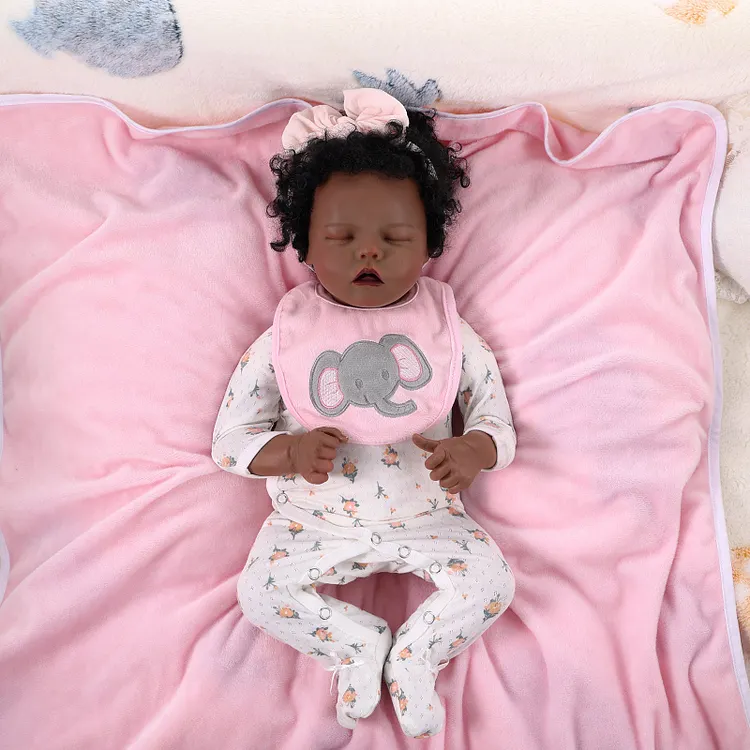 Babeside Sleeping Reborn Baby Twinnie 17" African American Little Infant Girl Healing of the Heart