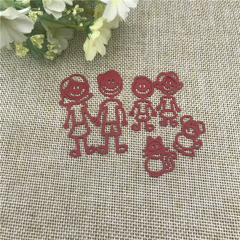 Family members craft Metal Cutting Dies Stencils For DIY Scrapbooking Decorative Embossing Handcraft Die Cutting Template
