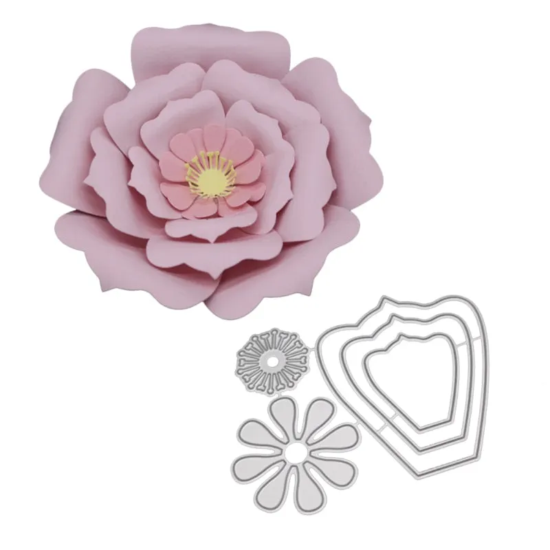 Flower Metal Die Cutting Dies Bloom Frame Cut Die Mold Scrapbook Embossing Paper Craft Knife Mould Stencil Stamps and Dies